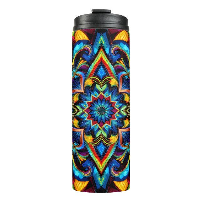 Termo Colorido Kaleidoscope Mandala Design Mug, almohada (Anverso)