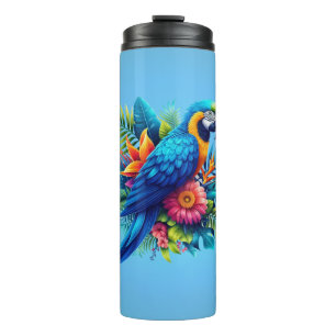 Termo Colorido macao tropical azul