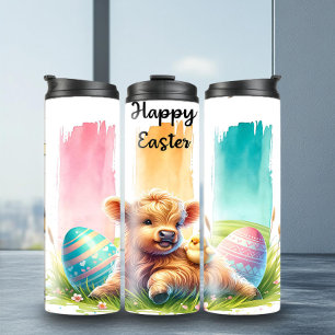 Termo Colorido pincel de Pascua Tumbler de vaca Highland