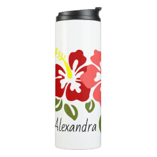Termo Colorido trío hibiscus personalizado