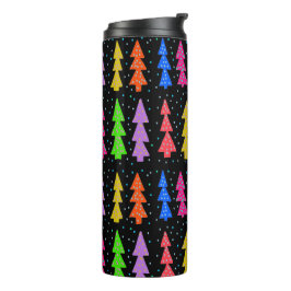 Termo Coloridos árboles de Navidad en negro