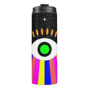 Termo Coloridos todos los ojos de diseño plano con estre