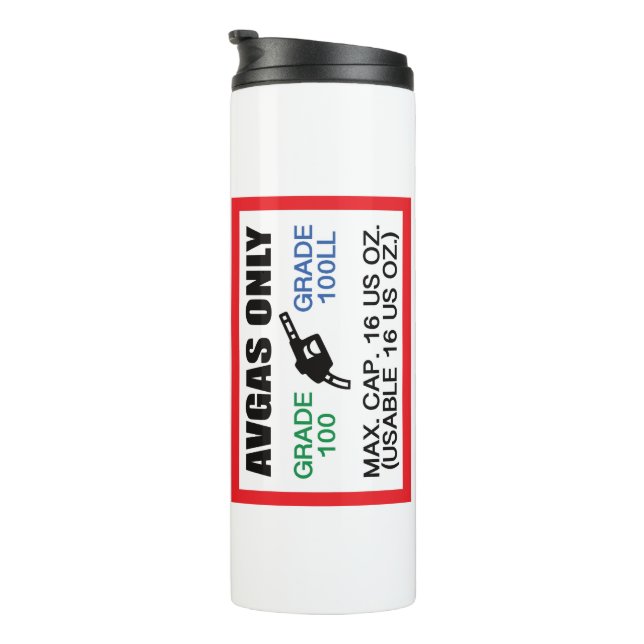 Termo combustible AVGAS / 100LL solamente (Rotado hacia la derecha)