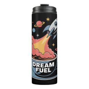 Termo Combustible de Sueño Gráfico: Cohete Despegando de