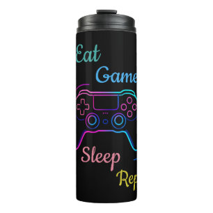 Termo Come Juega Duerme Repite Neon Gamer Personalizab