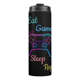 Termo Come Juega Duerme Repite | Neon Gamer Personalizab