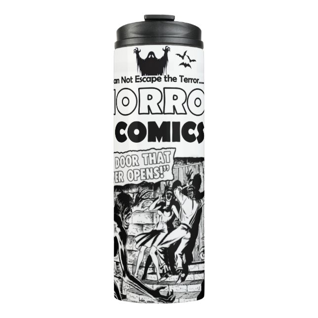 Termo 'Cómics de Terror' Tumbler Retro (Anverso)