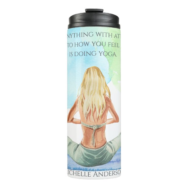 Termo Cómo te sientes acuarela barba de viajes de yoga (Anverso)