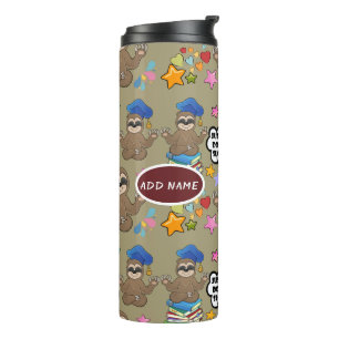 Termo Cómplice Sloth Brown Pattern Funny Sólo Hágalo Cit