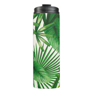 Termo Composición de hojas verdes naturales tropicales e