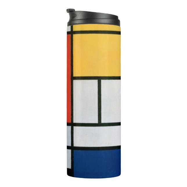 Termo Composición Mondrial Negro Rojo Amarillo (Rotado hacia la derecha)