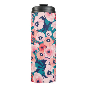 Termo Comprimido Floral de acuarela: Peonies de época.