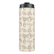 Termo con Estampado de Garabatos de Otoño Estético