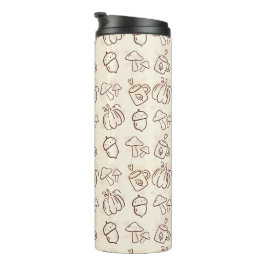 Termo con Estampado de Garabatos de Otoño Estético