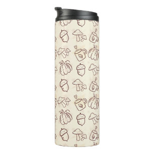 Termo con Estampado de Garabatos de Otoño Estético
