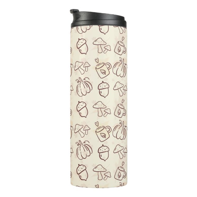 Termo con Estampado de Garabatos de Otoño Estético (Rotado hacia la derecha)