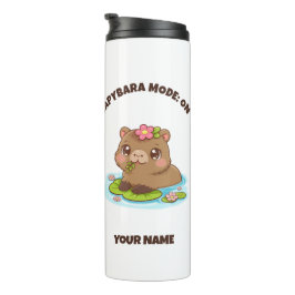 Termo con Modo Capybara Kawaii Personalizable