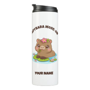 Termo con Modo Capybara Kawaii Personalizable