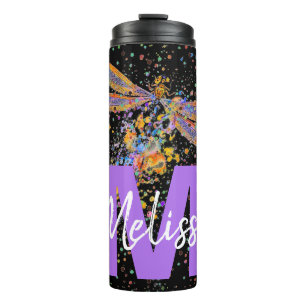 Termo con salpicaduras de libélula personalizado