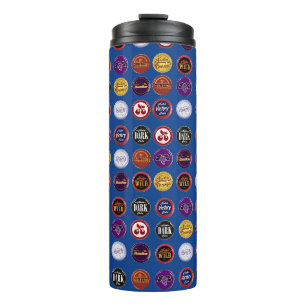 Termo con tapa de soda retro, arte pop vintage