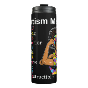 Termo Conciencia autista regalo con afroamericano