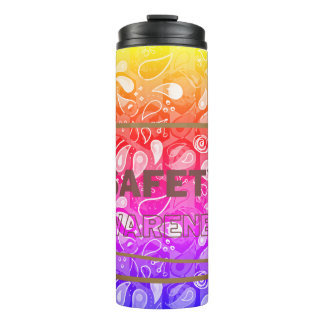 Termo Concienciación sobre seguridad Texto rojo Amarillo