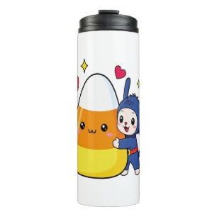 Termo Conejito Adorable Abrazando Caramelo de Maíz