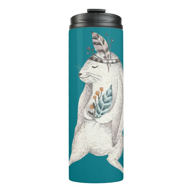 Termo Conejo Boho de Acuarela (Anverso)