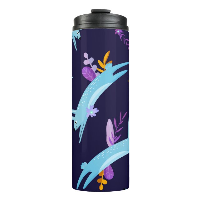 Termo Conejo de conejo personalizado, patrón sin costura (Anverso)