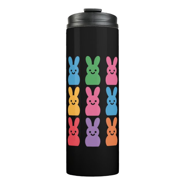 Termo Conejo de Pascua Huevos Cuadros Leopardo (Anverso)
