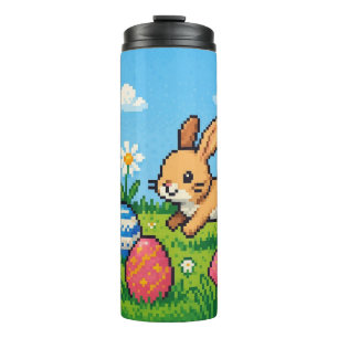 Termo conejo de Pascua lindo de 8 bits