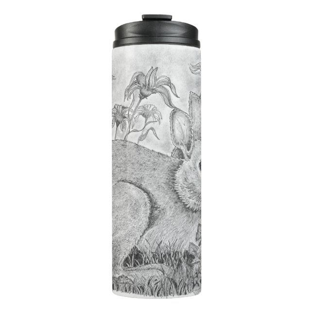 Termo Conejo en Tumbler Termal de Flores (Anverso)