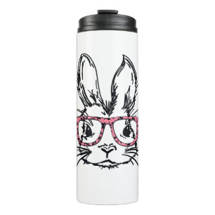 Termo Conejo lindo con Glasses Leopard Print Easter Bunn