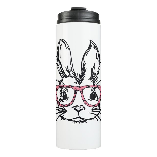 Termo Conejo lindo con Glasses Leopard Print Easter Bunn (Anverso)