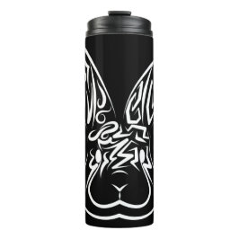 Termo Conejo tribal blanco y negro