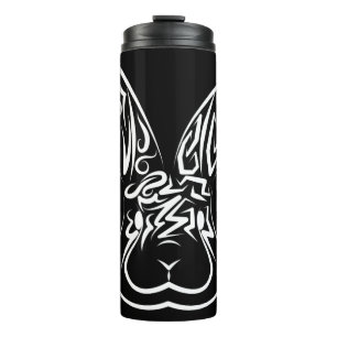 Termo Conejo tribal blanco y negro