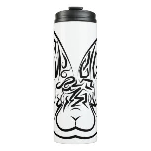 Termo Conejo tribal blanco y negro