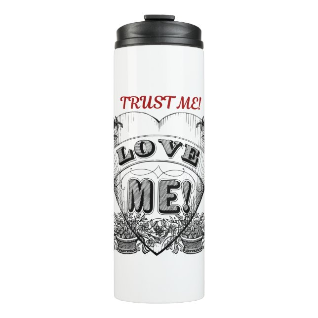 Termo ¡confíe en mí! Día de San Valentín clásico simple (Anverso)
