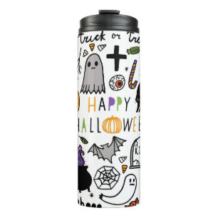 Termo Conjunto de cosecha de Halloween. Icono de Hallowe