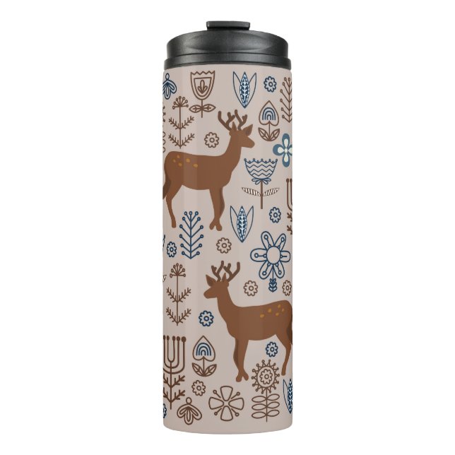 Termo Conjunto de elementos florales de estilo escandina (Anverso)