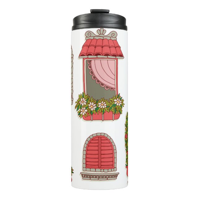 Termo conjunto de ilustraciones con ventanas antiguas (Anverso)