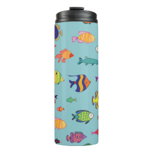 Termo Conjunto de peces tropicales. patrón sin interrupc