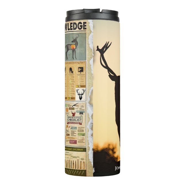 Termo Conocimiento del Deer Whitetail Personalizado de D (Reverso)