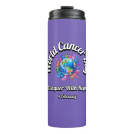 Termo Conquistar Con Esperanza. Día Mundial del Cáncer.