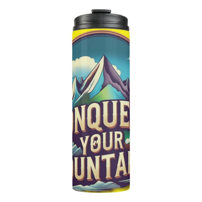 Termo Conquistar tus montañas - Diseño de Drinkware vibr (Anverso)