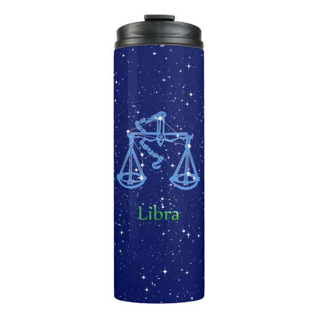 Termo Constelación de Libra y signo zodiacal con estrell (Anverso)