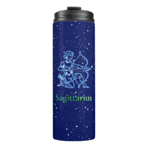 Termo Constelación de Sagittarius y Rótulo de Zodiac con