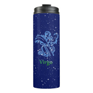 Termo Constelación de Virgo y Rótulo Zodiaco con estrell