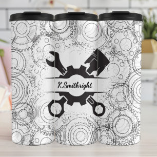 Termo Contorno mecánico de los engranajes con llave del 