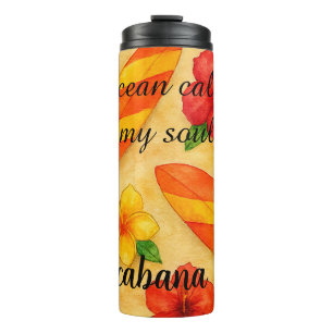 Termo Copacabana Beach Watercolor Floral Tropical
